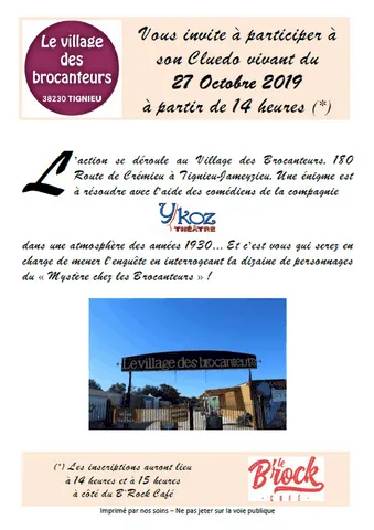 Affiche du cluedo au Village des Brocanteurs