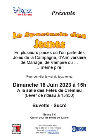 Affiche spectacle des jeunes 18 juin 2023